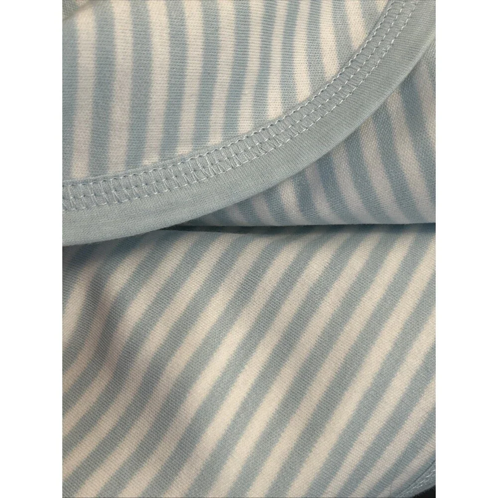 New UNC Tar Heels Nursery Crib Blanket with Logo Blue White Stripe Baby Boy